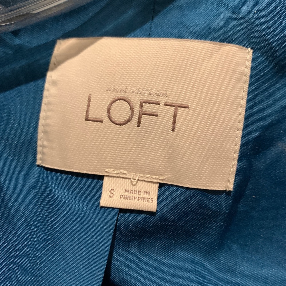 NWOT | LOFT Turquoise Teal Blue Boucle Wool Coat - Picture 4 of 8